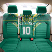 Custom Cook Islands Rugby Back Car Seat Cover Tatau Art Sport Style Green Color LT03 - Polynesian Pride