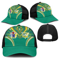 Cook Islands Rugby Baseball Net Cap Tatau Art Sport Style Green Color LT03 - Polynesian Pride