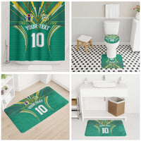 Custom Cook Islands Rugby Bathroom Set Tatau Art Sport Style Green Color LT03 - Polynesian Pride
