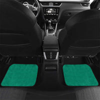 Custom Cook Islands Rugby Car Mats Tatau Art Sport Style Green Color LT03 Set 2pcs - Back Green - Polynesian Pride