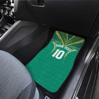 Custom Cook Islands Rugby Car Mats Tatau Art Sport Style Green Color LT03 - Polynesian Pride