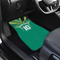 Custom Cook Islands Rugby Car Mats Tatau Art Sport Style Green Color LT03 - Polynesian Pride