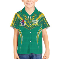 Custom Cook Islands Rugby Hawaiian Shirt Tatau Art Sport Style Green Color LT03 - Polynesian Pride