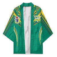 Custom Cook Islands Rugby Kimono Tatau Art Sport Style Green Color LT03 Unisex Green - Polynesian Pride