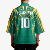 Custom Cook Islands Rugby Kimono Tatau Art Sport Style Green Color LT03 - Polynesian Pride