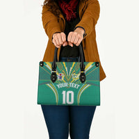 Custom Cook Islands Rugby Leather Bag Tatau Art Sport Style Green Color LT03 - Polynesian Pride