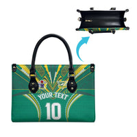 Custom Cook Islands Rugby Leather Bag Tatau Art Sport Style Green Color LT03 - Polynesian Pride