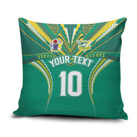 Custom Cook Islands Rugby Pillow Cover Tatau Art Sport Style Green Color LT03 Green - Polynesian Pride