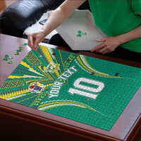 Custom Cook Islands Rugby Puzzle Tatau Art Sport Style Green Color LT03 - Polynesian Pride