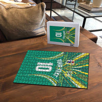 Custom Cook Islands Rugby Puzzle Tatau Art Sport Style Green Color LT03 - Polynesian Pride