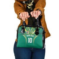 Custom Cook Islands Rugby Shoulder Handbag Tatau Art Sport Style Green Color LT03 One Size Green - Polynesian Pride