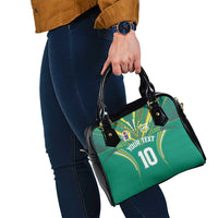 Custom Cook Islands Rugby Shoulder Handbag Tatau Art Sport Style Green Color LT03 - Polynesian Pride
