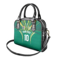 Custom Cook Islands Rugby Shoulder Handbag Tatau Art Sport Style Green Color LT03 - Polynesian Pride