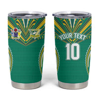 Custom Cook Islands Rugby Tumbler Cup Tatau Art Sport Style Green Color LT03 Green - Polynesian Pride