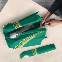 Custom Cook Islands Rugby Umbrella Tatau Art Sport Style Green Color LT03 - Polynesian Pride