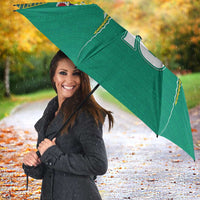 Custom Cook Islands Rugby Umbrella Tatau Art Sport Style Green Color LT03 - Polynesian Pride