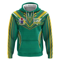 Custom Cook Islands Rugby Zip Hoodie Tatau Art Sport Style Green Color LT03 Pullover Hoodie Green - Polynesian Pride