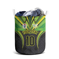 Custom Cook Islands Rugby Laundry Basket Tatau Art Sport Style Black Color LT03 - Polynesian Pride
