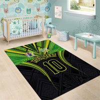 Custom Cook Islands Rugby Area Rug Tatau Art Sport Style Black Color LT03 - Polynesian Pride
