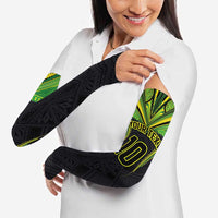Custom Cook Islands Rugby Arm Sleeves Tatau Art Sport Style Black Color