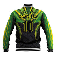 Custom Cook Islands Rugby Baseball Jacket Tatau Art Sport Style Black Color LT03 - Polynesian Pride