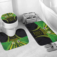 Custom Cook Islands Rugby Bathroom Set Tatau Art Sport Style Black Color LT03 Mat Set Only (3 pcs) One Size Black - Polynesian Pride