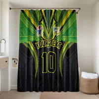 Custom Cook Islands Rugby Bathroom Set Tatau Art Sport Style Black Color LT03 Shower Curtain Only Black - Polynesian Pride