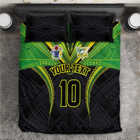 Custom Cook Islands Rugby Bedding Set Tatau Art Sport Style Black Color LT03 Black - Polynesian Pride