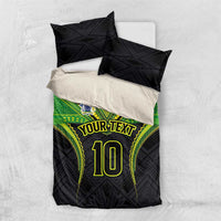 Custom Cook Islands Rugby Bedding Set Tatau Art Sport Style Black Color LT03 US Twin 172cm x 218cm Black - Polynesian Pride