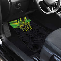 Custom Cook Islands Rugby Car Mats Tatau Art Sport Style Black Color LT03 - Polynesian Pride