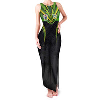 Custom Cook Islands Rugby Family Matching Tank Maxi Dress and Hawaiian Shirt Tatau Art Sport Style Black Color
