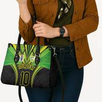 Custom Cook Islands Rugby Leather Bag Tatau Art Sport Style Black Color LT03 - Polynesian Pride