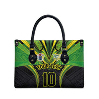 Custom Cook Islands Rugby Leather Bag Tatau Art Sport Style Black Color LT03 - Polynesian Pride