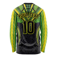 Custom Cook Islands Rugby Long Sleeve Shirt Tatau Art Sport Style Black Color LT03 - Polynesian Pride