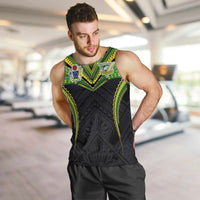 Custom Cook Islands Rugby Men Tank Top Tatau Art Sport Style Black Color LT03 Black - Polynesian Pride