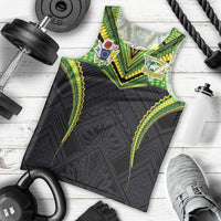 Custom Cook Islands Rugby Men Tank Top Tatau Art Sport Style Black Color LT03 - Polynesian Pride