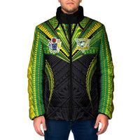 Custom Cook Islands Rugby Padded Jacket Tatau Art Sport Style Black Color LT03 Men Black - Polynesian Pride