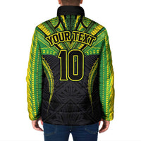 Custom Cook Islands Rugby Padded Jacket Tatau Art Sport Style Black Color LT03 - Polynesian Pride