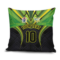 Custom Cook Islands Rugby Pillow Cover Tatau Art Sport Style Black Color LT03 Black - Polynesian Pride