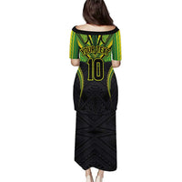 Custom Cook Islands Rugby Puletasi Tatau Art Sport Style Black Color LT03 - Polynesian Pride