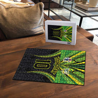 Custom Cook Islands Rugby Puzzle Tatau Art Sport Style Black Color LT03 - Polynesian Pride