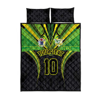 Custom Cook Islands Rugby Quilt Bed Set Tatau Art Sport Style Black Color LT03 - Polynesian Pride