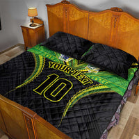Custom Cook Islands Rugby Quilt Bed Set Tatau Art Sport Style Black Color LT03 - Polynesian Pride