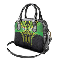 Custom Cook Islands Rugby Shoulder Handbag Tatau Art Sport Style Black Color LT03 - Polynesian Pride