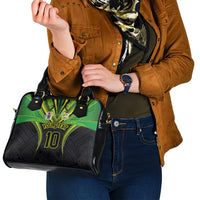 Custom Cook Islands Rugby Shoulder Handbag Tatau Art Sport Style Black Color LT03 - Polynesian Pride