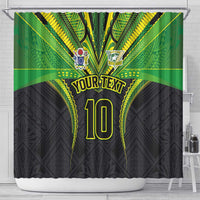 Custom Cook Islands Rugby Shower Curtain Tatau Art Sport Style Black Color LT03 - Polynesian Pride