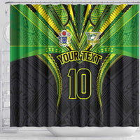 Custom Cook Islands Rugby Shower Curtain Tatau Art Sport Style Black Color LT03 - Polynesian Pride