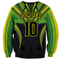 Custom Cook Islands Rugby Sweatshirt Tatau Art Sport Style Black Color LT03 - Polynesian Pride