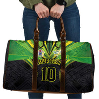 Custom Cook Islands Rugby Travel Bag Tatau Art Sport Style Black Color