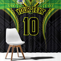 Custom Cook Islands Rugby Window Curtain Tatau Art Sport Style Black Color LT03 - Polynesian Pride